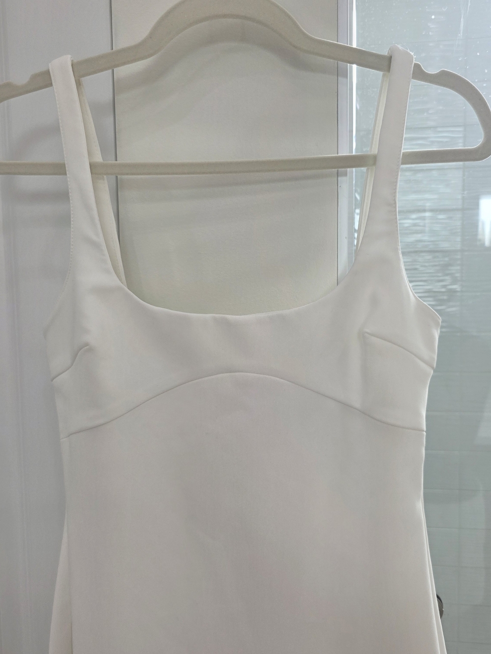 Zara White Scoop-Neck Midi Dress